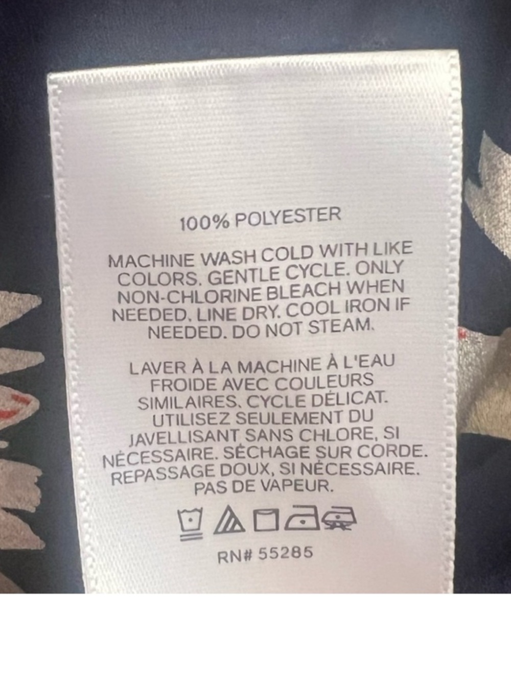 EXPRESS Portofino Women's Navy Floral Button-Up Blouse - Picture 4 of 5